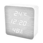 часы сетевые vst-872s-6 белые (корпус белый), температура, влажность, usb, оптом, купить