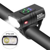 велофонарь bk-02pro-2xpe ultra light, aluminum, индикация заряда, waterproof, аккум., зу type-c, оптом, купить