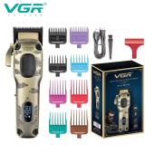 аккумуляторная машинка для стрижки (clipper) vgr v-027, 8 насадок, 7000 rpm, 2600 mah, led display, оптом, купить