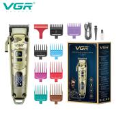 аккумуляторная машинка для стрижки (clipper) vgr v-005, 8 насадок, led display, оптом, купить