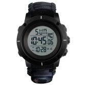 часы наручные 1213bk skmei paracord, black, big size, compass, термометр, свисток, кресало, оптом, купить