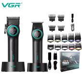 комплект vgr 2 в 1 v-001&v-977 black, аккумуляторная машинка для стрижки (clipper) и триммер, оптом, купить