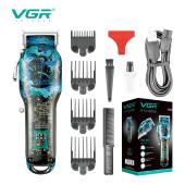 аккумуляторная машинка для стрижки (clipper) vgr v-685, 4 насадки, led display, оптом, купить