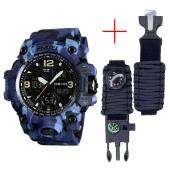 часы наручные 1155bcmbu skmei, blue camo + ремешок paracord, black, 18 мм, оптом, купить