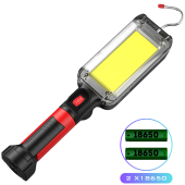 фонарь worklight zj-8859-cob-2, зу type-c, 2x18650, 3 магнита, прищепка, крюк, оптом, купить
