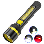 фонарь 24094-white laser led pm10-tg+cob(white+red), li-ion аккумулятор, зу type-c, zoom, оптом, купить