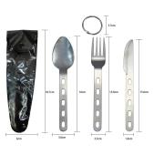 туристический набор 3 в 1 ложка, вилка, нож, 16 см s-165, оптом, купить