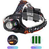 фонарь налобный night vision fluorescence 8096 1 режим white laser led pm10-tg+cob, 3x18650, зу type-c, zoom, оптом, купить
