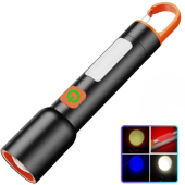 фонарь bl-636-3tg (white+yellow+blue)+cob(white+red), li-ion аккумулятор, зу type-c, zoom, box, оптом, купить