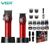 комплект vgr 2 в 1 v-001&v-977 red, аккумуляторная машинка для стрижки (clipper) и триммер, оптом, купить