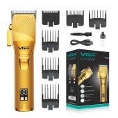 аккумуляторная машинка для стрижки (clipper) vgr v-280 gold, 6 насадок, led display, оптом, купить