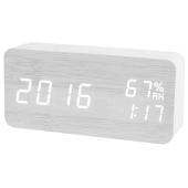 часы сетевые vst-862s-6 белые, (корпус белый) температура, влажность, usb, оптом, купить