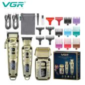 комплект vgr 3 в 1 v-642 аккумуляторная машинка для стрижки (clipper), триммер и электробритва (шейвер), оптом, купить