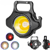 фонарь multifunctional w5133-cob ultra(white+yellow+red), li-ion аккум., зу type-c, открывалка, магнит, карабин, оптом, купить