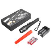 фонарь police 8668-t6, 2x18650, красный диффузор, zoom, зу 220v, box, оптом, купить