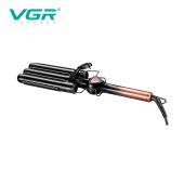 плойка тройная vgr v-590 gold, 140-200°c, керамическое покрытие, led display, 130w, оптом, купить