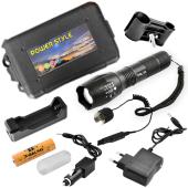 фонарь police q1831-t6, под ружье, вынос.кнопка, 1x18650/3xaaa, zoom, зу 220v/12v, box, оптом, купить