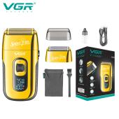 электробритва vgr v-332 gold шейвер, двойное лезвие, триммер, led display, оптом, купить