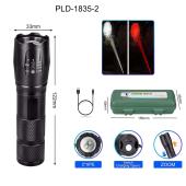 фонарь 1835-2xpe(white+red), li-ion аккумулятор, зу type-c, zoom, box, оптом, купить