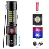 фонарь sy-1903c-p50+smd+rgb, alarm, li-ion аккум., ремешок, zoom, зу usb, оптом, купить