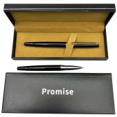 подарочная ручка promise в футляре (черная с золотистым клипом) 3183, оптом, купить