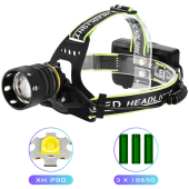 фонарь налобный bl-a14-3-p90, 1 режим, power bank, 3x18650, zoom, зу type-c, box, оптом, купить