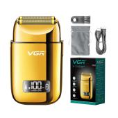 электробритва vgr v-338 шейвер gold, влагостойкая, дополнительная насадка, led display, оптом, купить