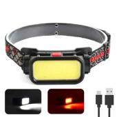 фонарь налобный bl-008+cob (white+red), li-ion аккум., зу type-c, box, оптом, купить