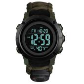 часы наручные 1426agbk skmei paracord, army green-black, abs ring, compass, термометр, свисток, кресало, оптом, купить