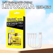 аккумулятор usb-t36 (4xaa 2400mahh, 1.5v), liitokala, 4 в 1 type-c, оптом, купить
