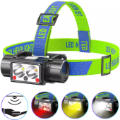фонарь налобный lg-07-lm(white)+lm(yellow)+smd(red), motion sensor, li-ion аккум., зу type-c, оптом, купить