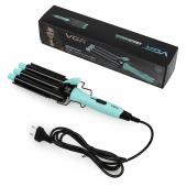плойка тройная vgr v-595 blue, 5 режимов работы, керамическое покрытие, led display, 100 вт, оптом, купить