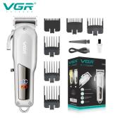 машинка (триммер) для стрижки волос vgr v-278 silver, professional, 6 насадок, led display, strong battery, оптом, купить