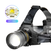 фонарь налобный bl-8076-2/qe-909-gt100, 2x18650, zoom, зу type-c, box, оптом, купить