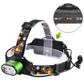 фонарь налобный luxury 2128-2t6, зу micro usb, 2х18650, signal light, индикатор заряда, box, оптом, купить