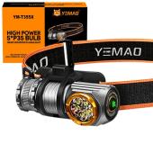 налобный фонарь yemao ym-t355x, 2000lm, аккумуляторы 18650 + 18350 (3200 + 1500 mah), с красным светом, оптом, купить