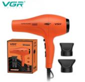 фен профессиональный vgr v-406 orange, 3 уровня обдува, 3 уровня температуры, 2 насадки, 3000 вт, оптом, купить