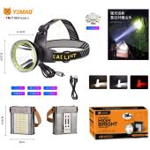 фонарь налобный yemao ym-t103 tg+smd(white+red), li-ion аккумулятор, зу type-c, internal battery, оптом, купить