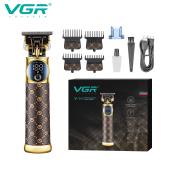 триммер vgr v-942 brown, 4 насадки, led display, оптом, купить