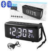 bluetooth-колонка tg174, speakerphone, радио, powerbank, часы, термометр, black, оптом, купить