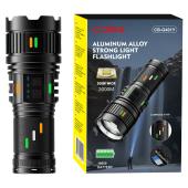 фонарь night vision fluorescence cb-g401y-30w, power bank, индикация заряда, 4x18650, зу type-c, zoom, box, оптом, купить