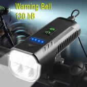 велофонарь с сигналом fy-336/2000-4t6, выносная кнопка, waterproof, индикация заряда, li-ion аккумулятор, зу microusb, box, оптом, купить
