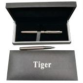 подарочная ручка роллерная tiger в футляре (матово-серая) 30038, оптом, купить