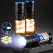 фонарь со светильником ch-5021-tg+cob, li-ion аккум., зу type-c, zoom, оптом, купить