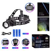 фонарь налобный bl-a760-tg, 3x18650, power bank, зу type-c, zoom, box, оптом, купить