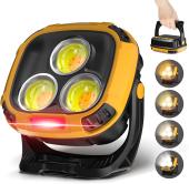 уценка фонарь кемпинг w891-1-3cob(white+yellow)+5smd(red), power bank, 2x18650, зу type-c, магнит, крюк, оптом, купить