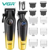 комплект vgr 2 в 1 v-196&996 gold, аккумуляторная машинка для стрижки (clipper) и триммер, оптом, купить