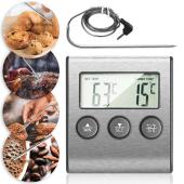 термометр кухонный tp-700 с выносным щупом + таймер, для мяса, с магнитом и сигнализатором, оптом, купить
