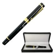 шариковая ручка в подарочном футляре, черная с золотыми вставками honest 5528, оптом, купить
