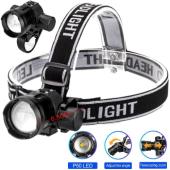 фонарь налобный pld-5835-p50, велокрепление, li-ion аккум, зу type-c, zoom, box, оптом, купить